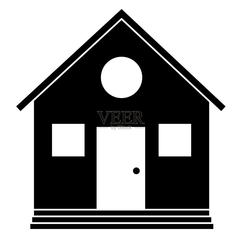 美丽的房屋建筑孤立图标图标素材