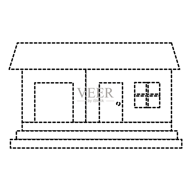 美丽的房屋建筑孤立图标图标素材