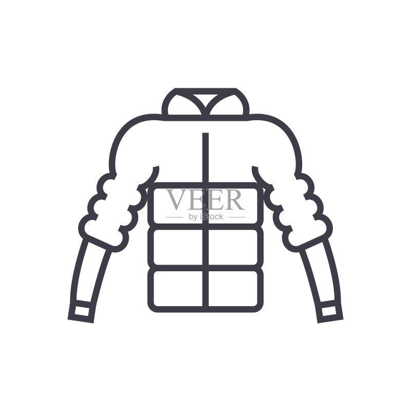 羽绒服矢量线条图标图标素材