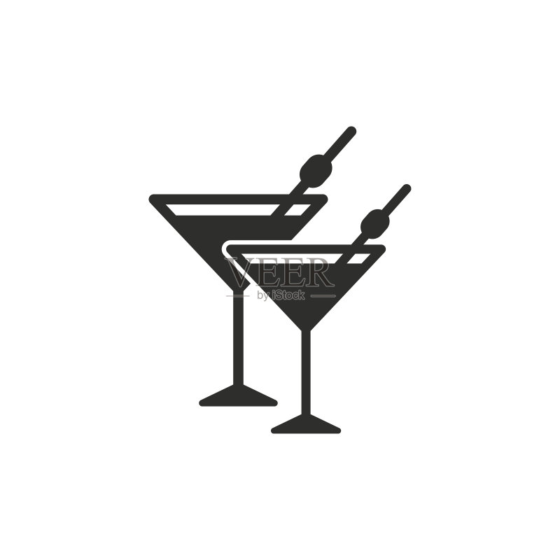 鸡尾酒矢量图标图标素材
