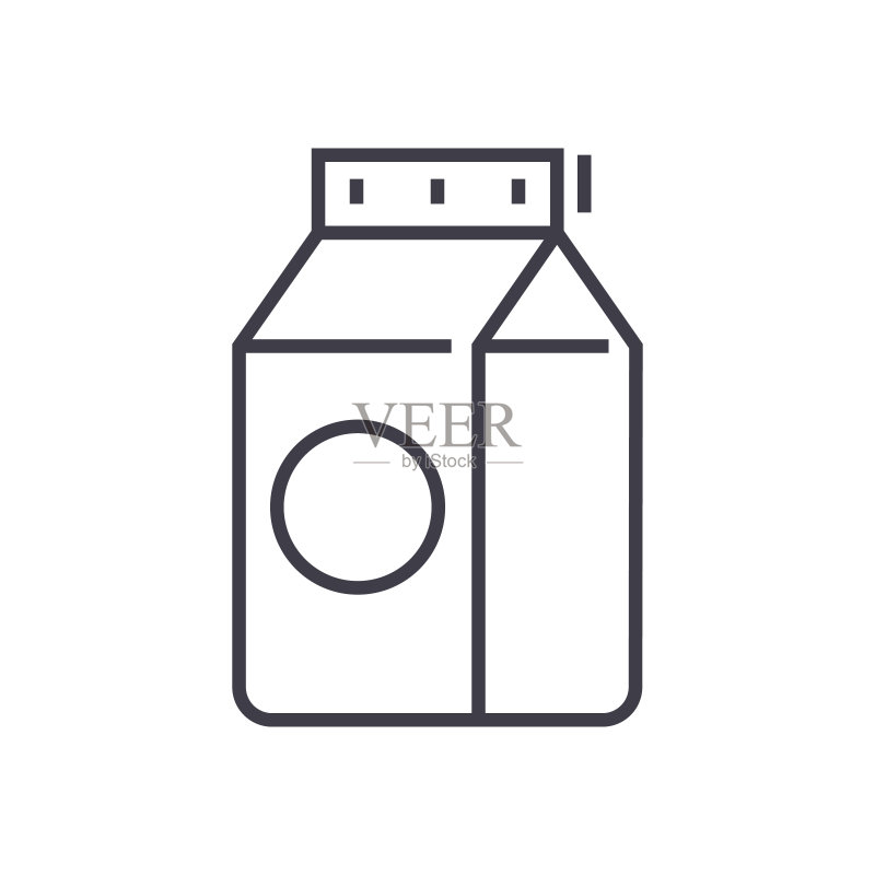 牛奶矢量线条图标图标素材