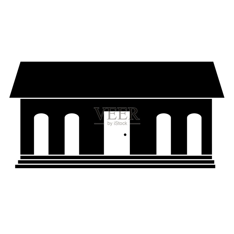 美丽的房屋建筑孤立图标图标素材