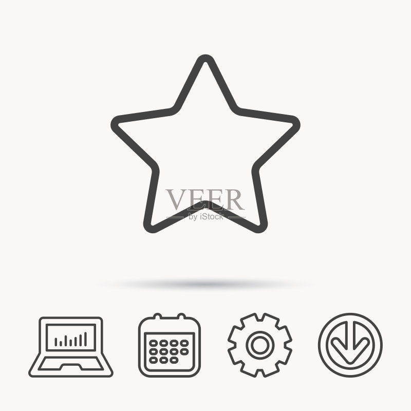 网页收藏星星标志图标素材