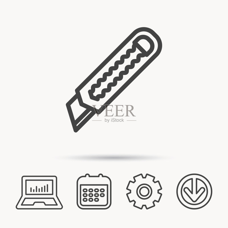 裁纸刀图标,切割工具标志图标素材