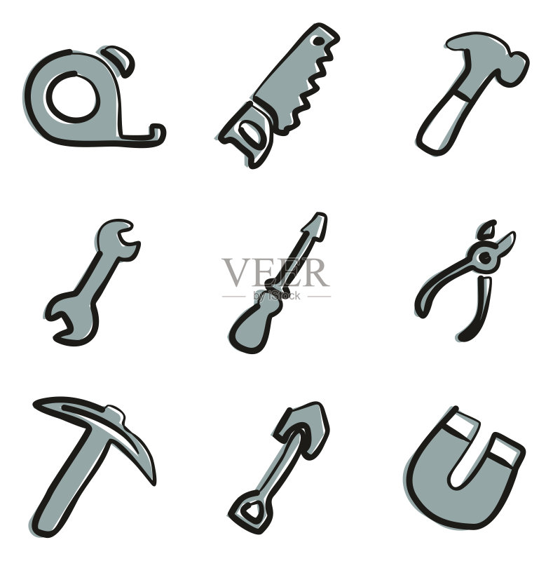 双色徒手工具图标图标素材