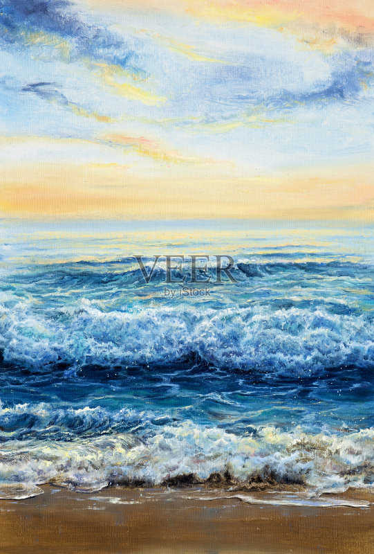 海浪正版插画素材
