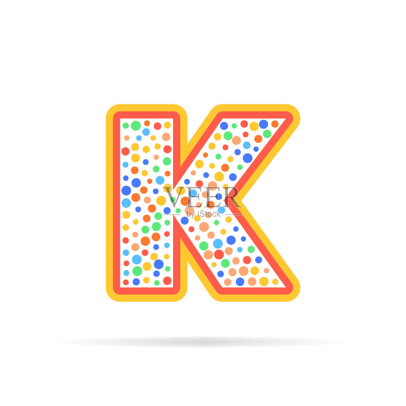带圆点的字母K矢量图标设计图标素材