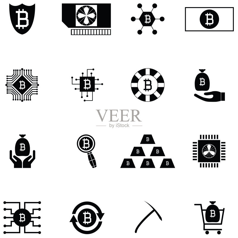 比特币图标集图标素材
