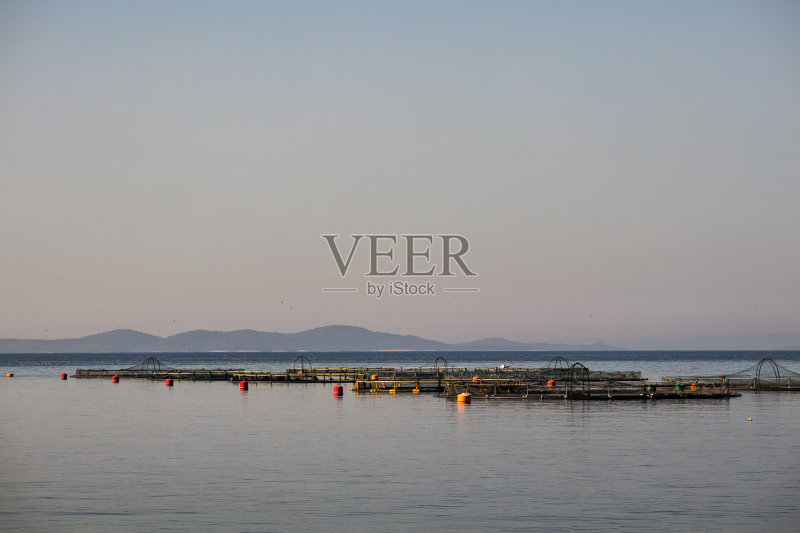 蓝色图案与红色阴影正版图片素材