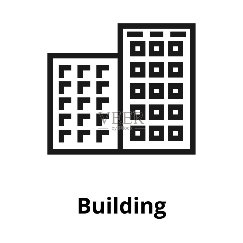 建筑细线图标图标素材