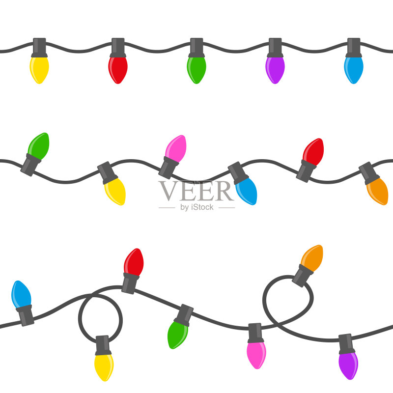 花环发光无缝图案正版元素素材