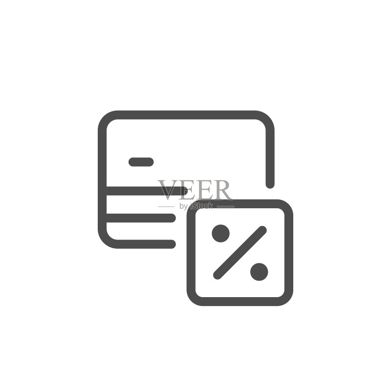 信用卡利率线性图标图标素材