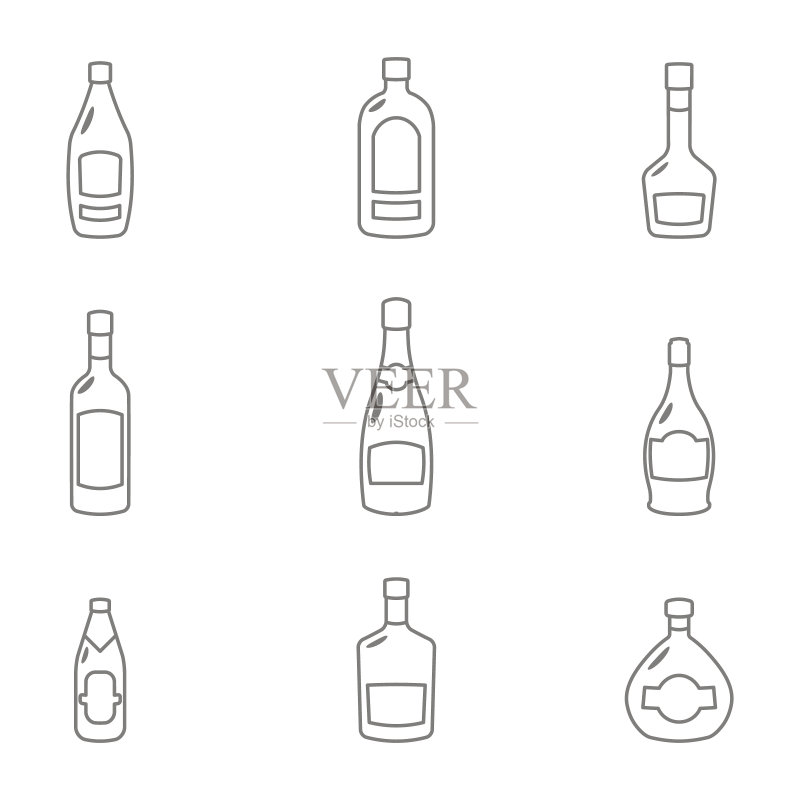酒瓶图标集图标素材