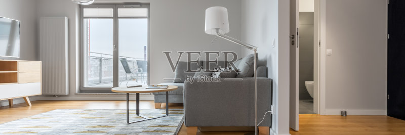 现代客厅与走廊正版图片素材