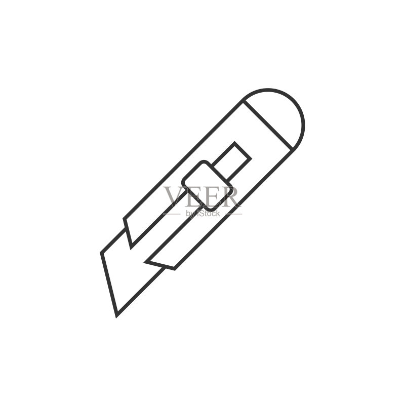 文具刀轮廓图标图标素材
