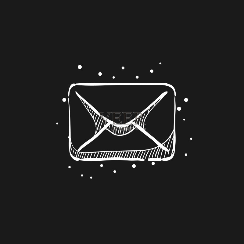 黑色Email草图图标图标素材