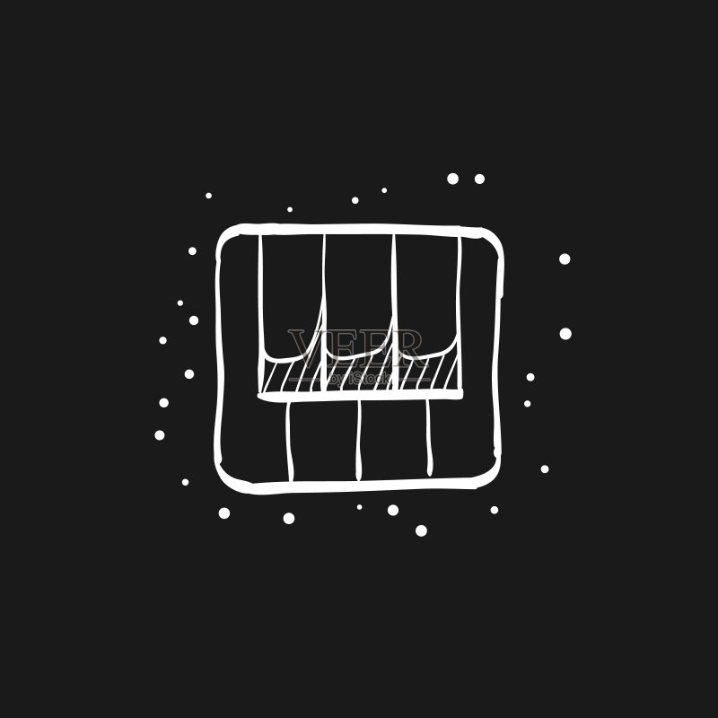 黑色素描图标 - 钢琴琴键图标素材