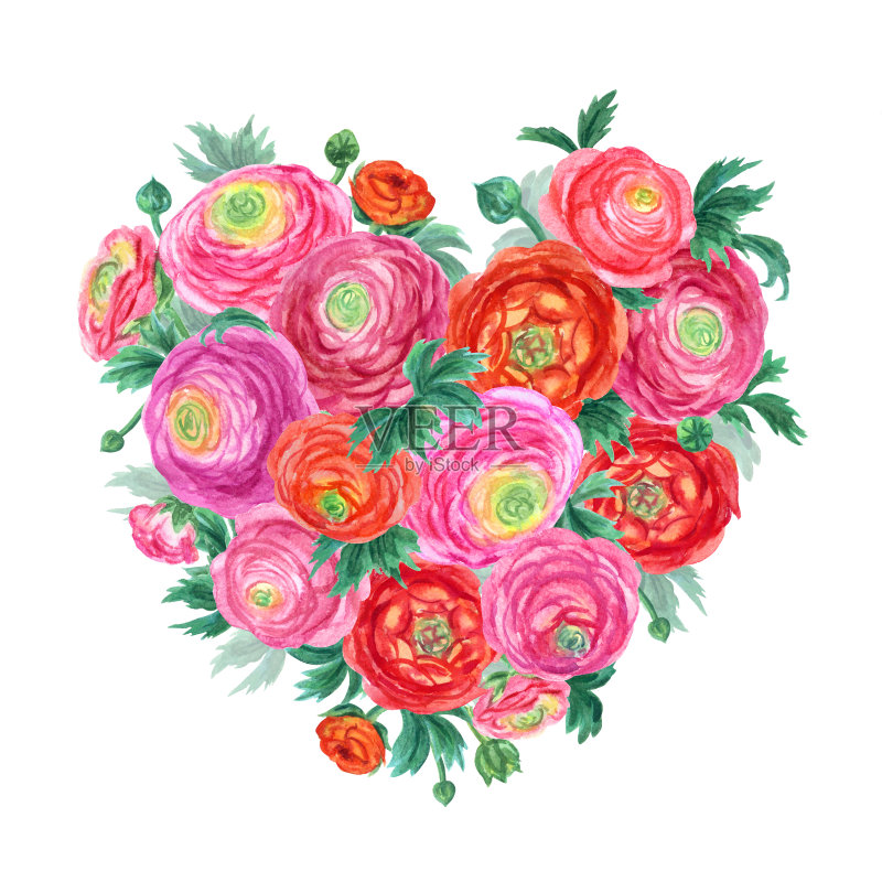 来自花朵的心正版插画素材