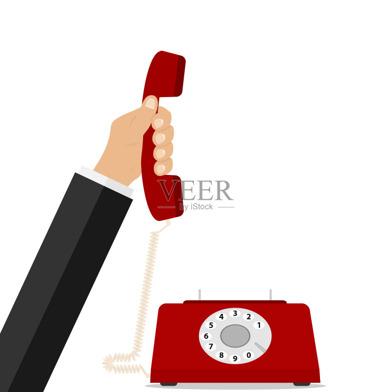 手拿着复古手机的手机。手给了电话。正版元素素材