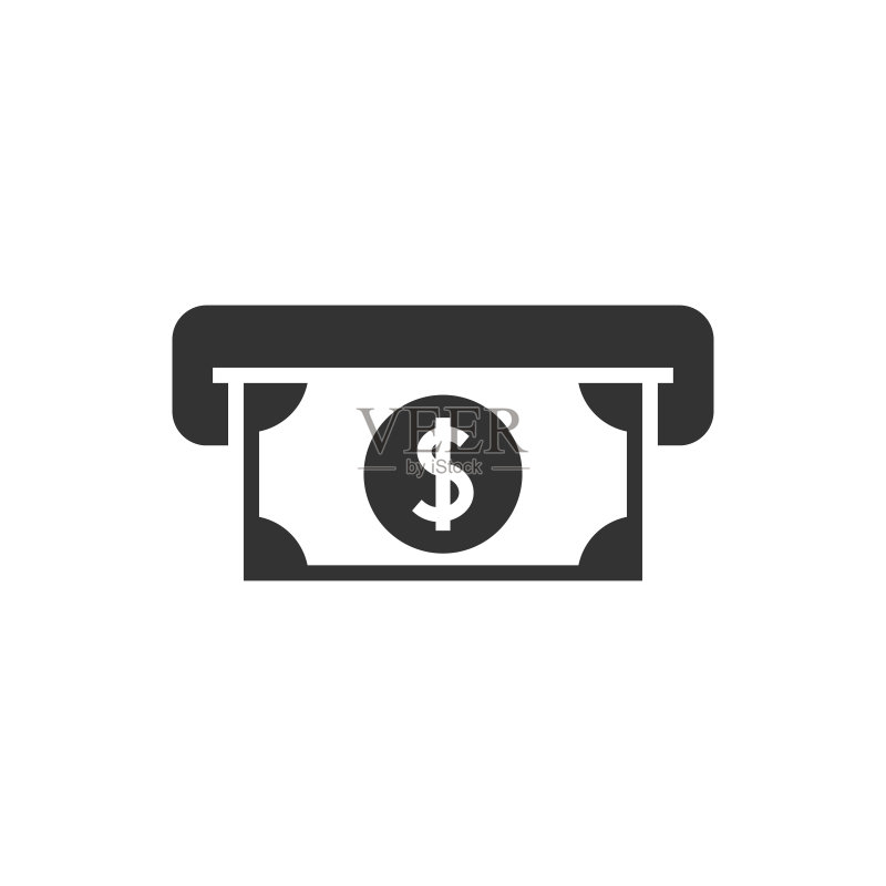 ATM取款黑色图标图标素材
