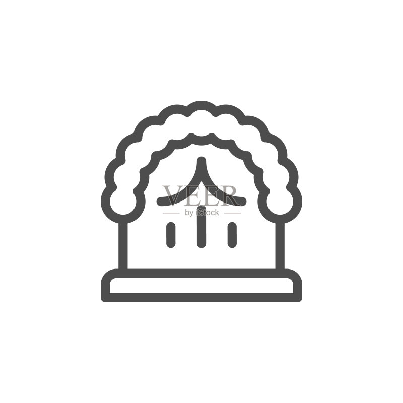 婚礼拱门线条图标图标素材