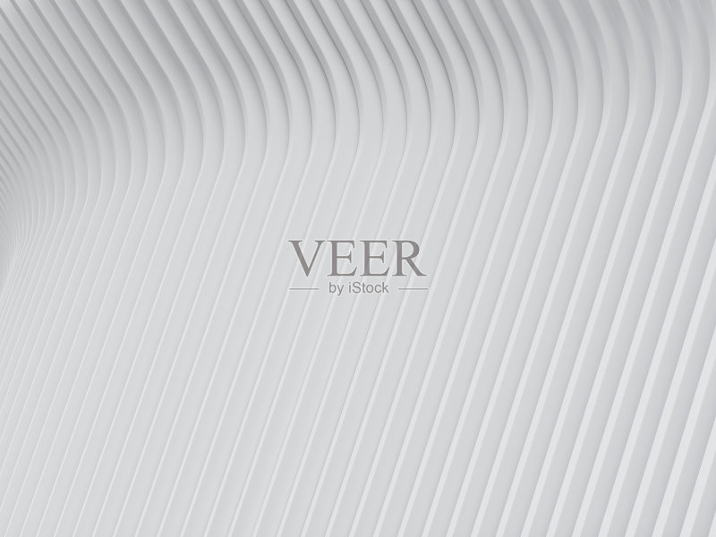 白色建筑图案的抽象,未来建筑立面设计的概念,三维渲染正版图片素材