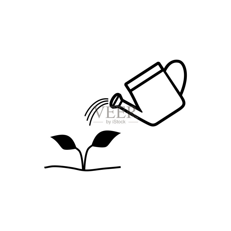 浇水植物矢量图标图标素材