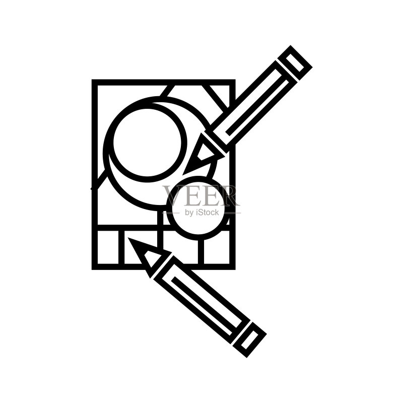 涂色书图标,矢量插画图标素材