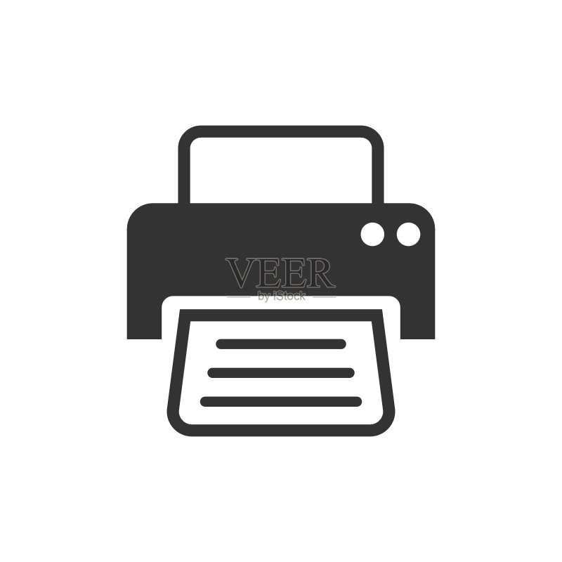 打印机图标矢量图,商业概念文件打印示意图图标素材