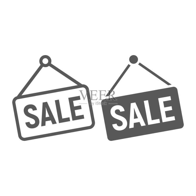 电商促销标签线性图标矢量素材图标素材