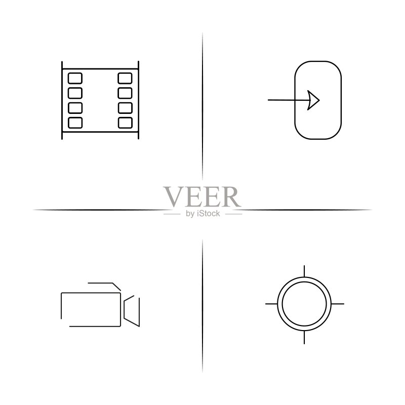 界面简约线性图标集矢量图标图标素材