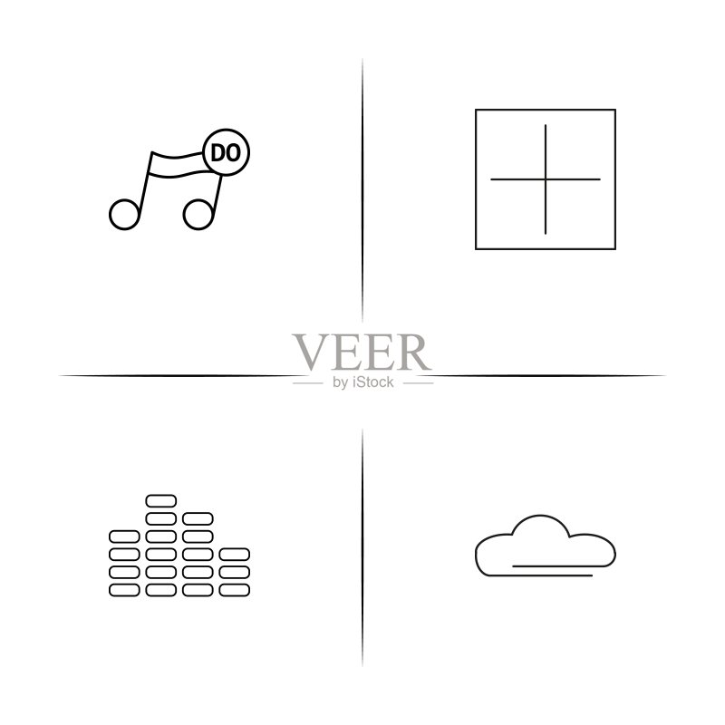 音乐线性图标集矢量图图标素材