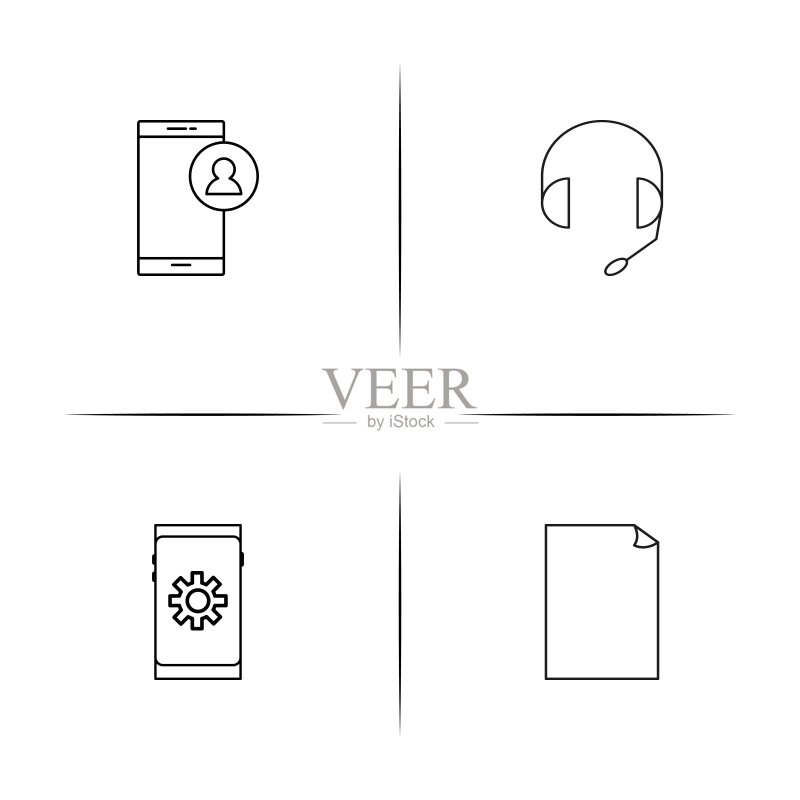 音乐线性图标集矢量图图标素材