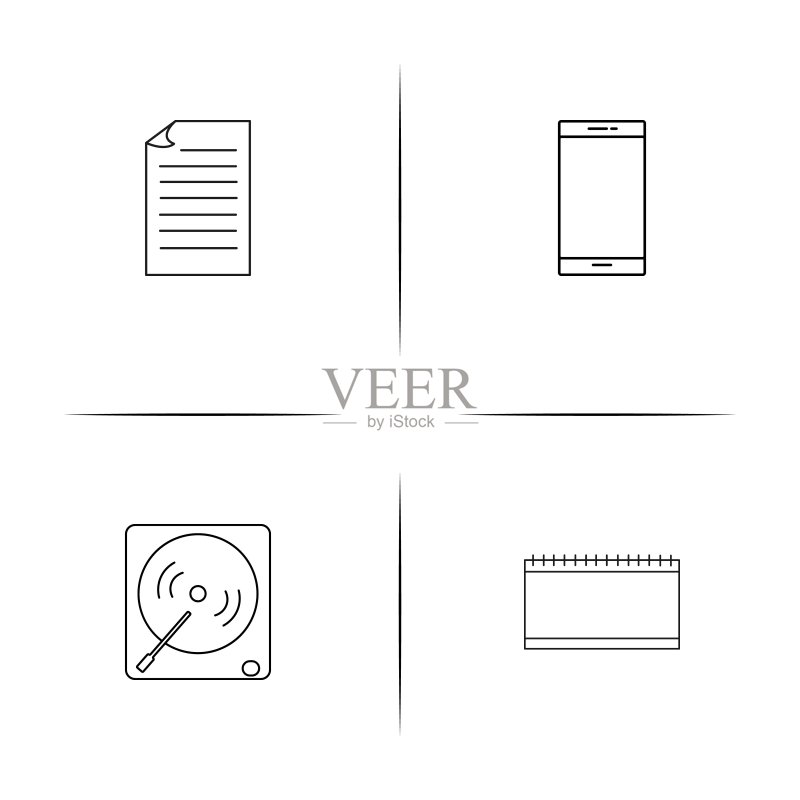 音乐线性图标集矢量图图标素材