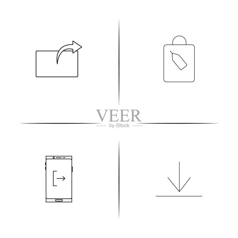 互联网技术线性图标集,矢量轮廓图标图标素材