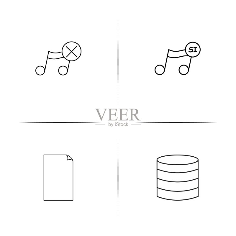 音乐线性图标集矢量图图标素材