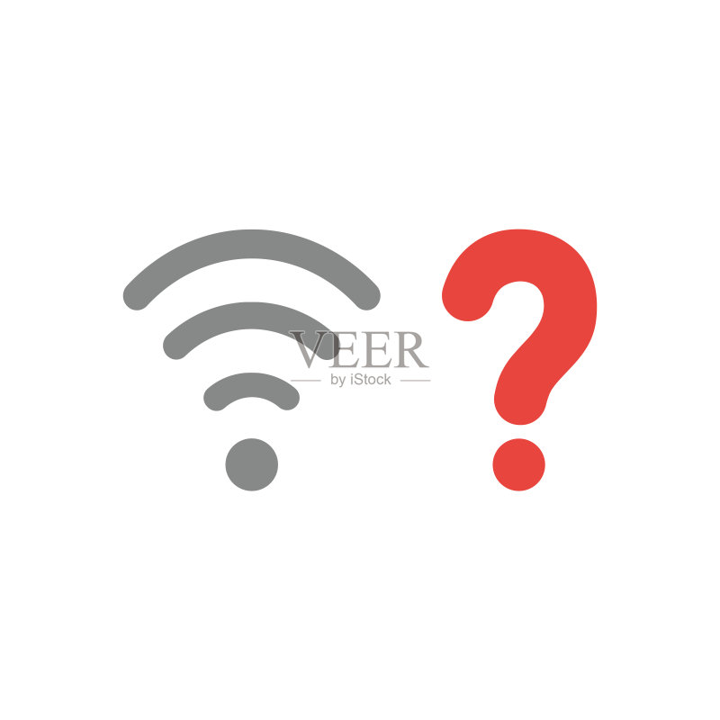无线网络问号矢量图标概念图标素材