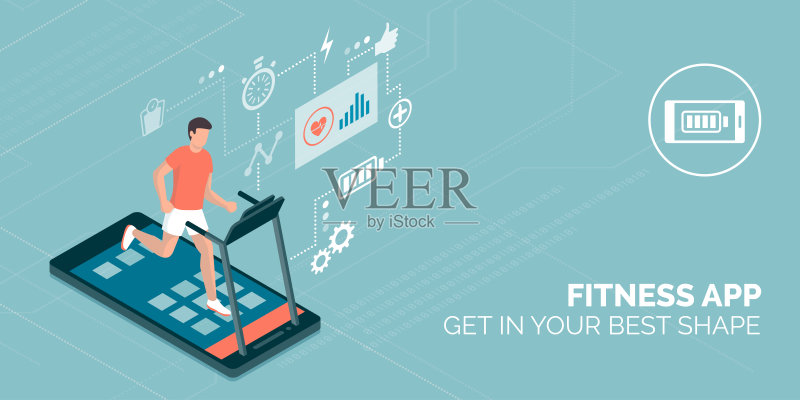 健身健身app正版插画素材