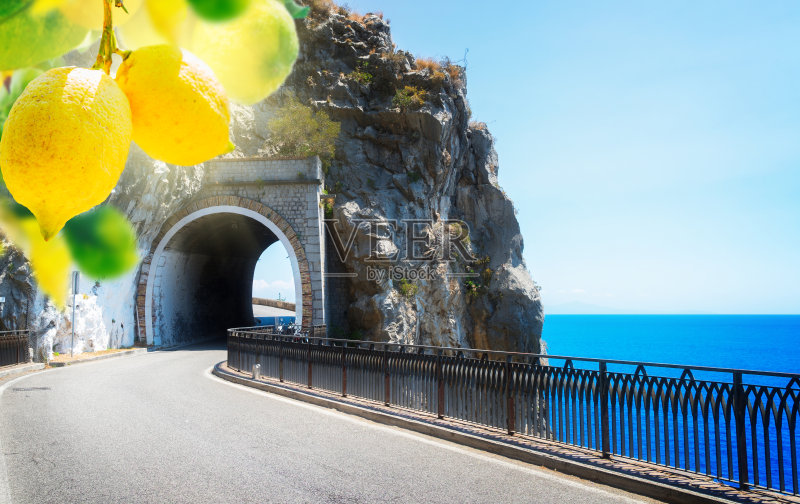 意大利阿马尔菲海岸公路正版图片素材