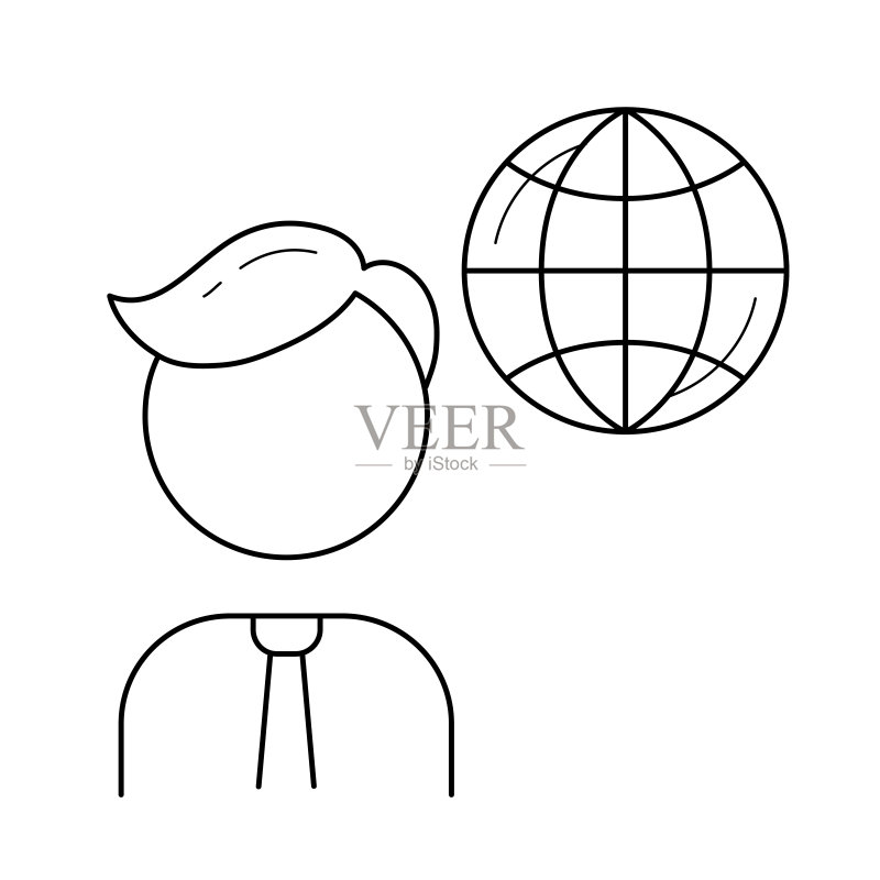 全球商务线性图标图标素材