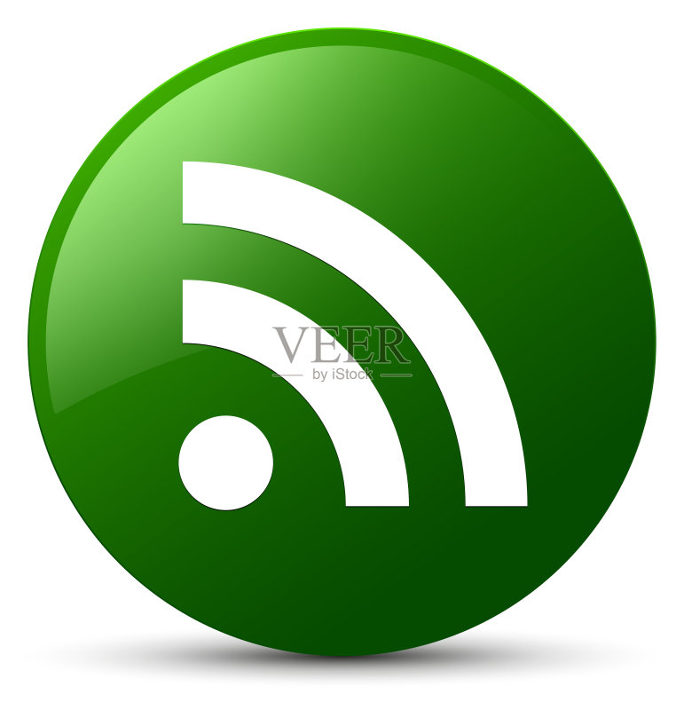RSS图标,绿色圆形按钮图标素材