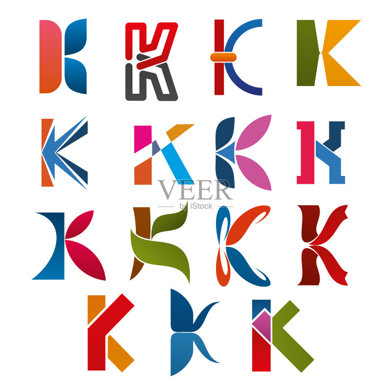 K字母矢量图标公司品牌名称模板图标素材
