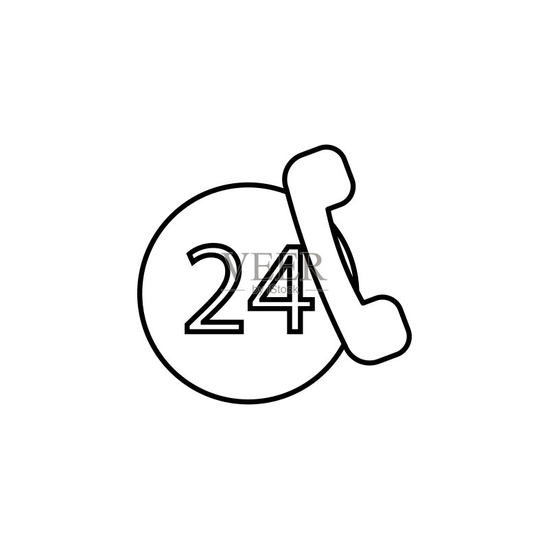 24小时服务图标图标素材