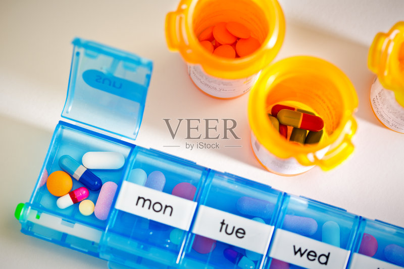 药盒药瓶与处方药,医疗保健费用正版图片素材