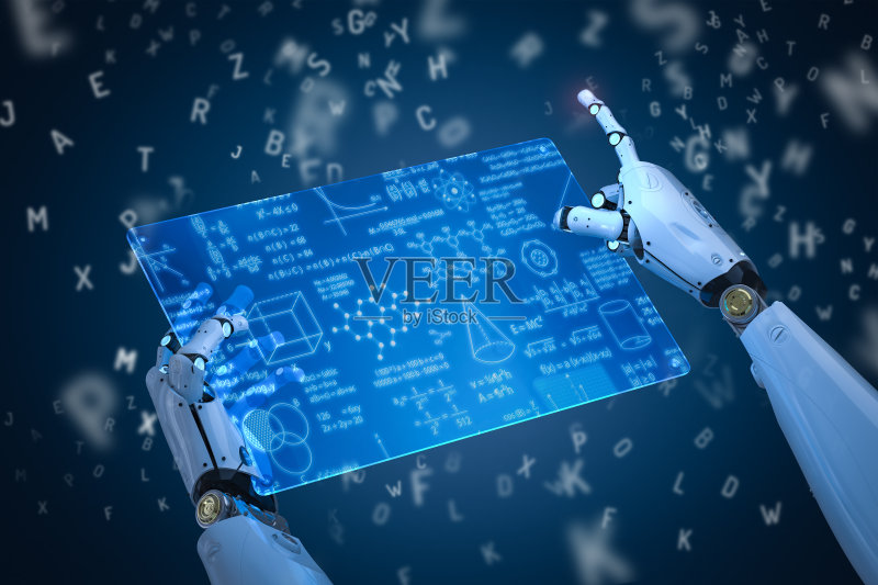 具有教育HUD的机器人正版图片素材