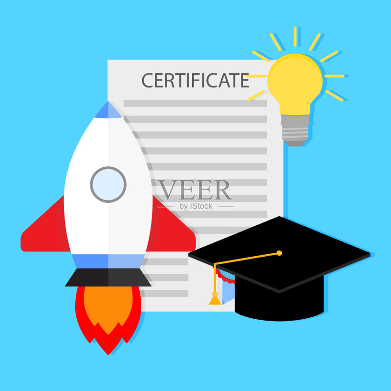 开始学习大学和发展正版插画素材