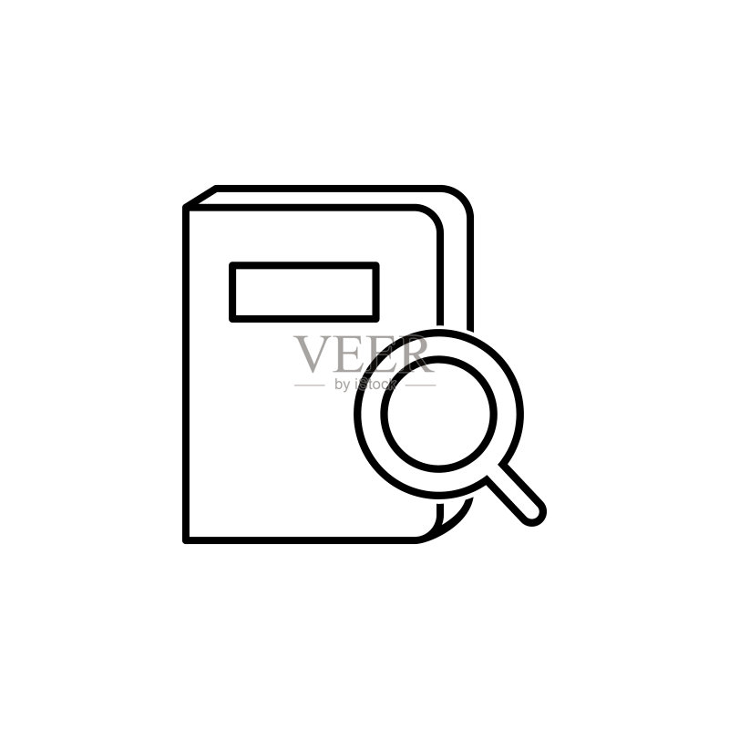 搜索书籍图标。用于移动概念和Web应用程序的知识元素。用于网站设计和开发的细线图标;应用程序开发。高级图标图标素材