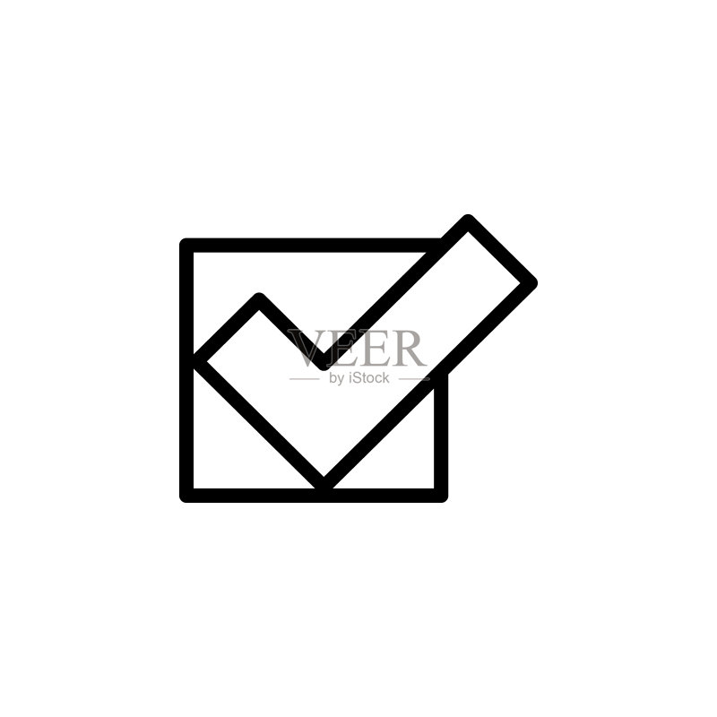 选中图标。移动概念和Web应用程序的简约图标元素。网站设计和开发、应用程序开发的细线图标图标素材