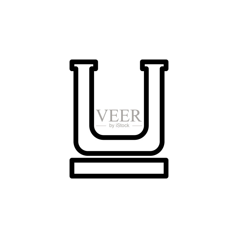 下划线文本图标:移动概念和Web应用程序的极简图标元素,网站设计、应用开发的细线图标图标素材
