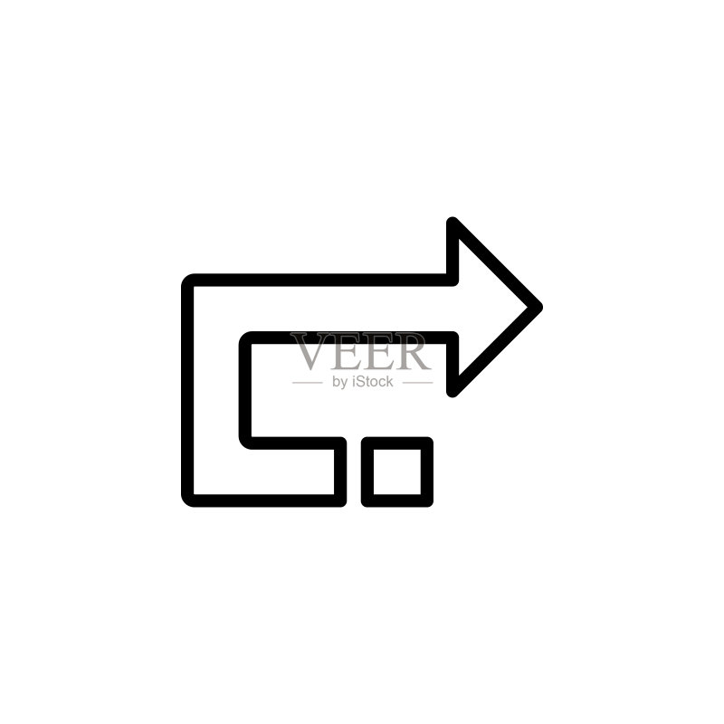 后退箭头图标:用于移动概念和Web应用程序的极简图标元素,用于网站设计和应用程序开发的细线图标图标素材